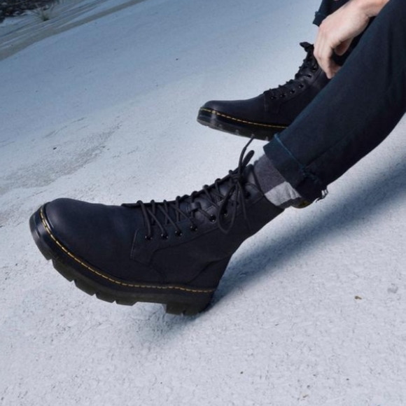 DR.MARTENS COMBS COMBAT BOOT COLOR BLACK, LEATHER SIZE 9 MEN'S & 1… - Picture 6 of 9